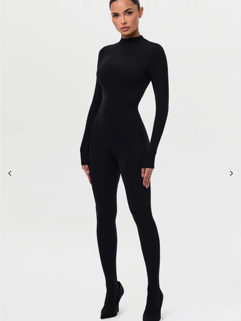 naked wardrobe medium Black Long-Sleeve Stirrup Jumpsuit